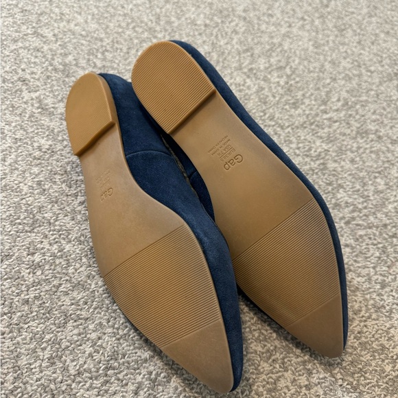 Gap Suede Navy Blue pointy toe tie-up flats - Picture 2 of 4